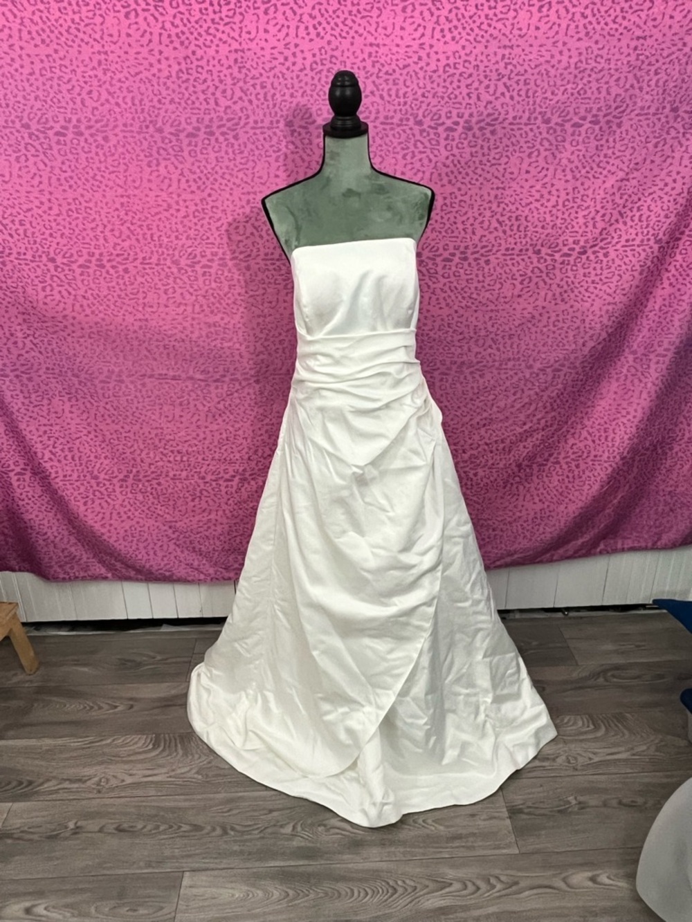 Strapless Ivory Satin A-Line Gown